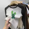 Camiseta Térmica Infantil De-rong Cepillada Otoño Invierno Estilosa para Niños Parches Manga Larga Cuello Redondo Cálida Top de Moda