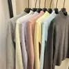 Suéter básico de punto de manga larga con cuello medio para mujer, nuevo estilo otoño/invierno, adelgazante y versátil, top de moda, talla única