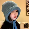 Gorro de Punto Otoño Invierno Cálido Protección para las Orejas Gorro de Lana Pasamontañas Gorro Versátil Japonés para Mujer Lindo Gorro de Punto Engrosado