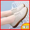 Zapatos Populares de Piel Suave para Mujer, Nuevos Mocasines con Suela Plana de Piel de Vaca, Suela Suave, Huecos, para Primavera y Otoño, Zapatos sin Cordones Antideslizantes para Mujer