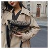 Bolso de cintura y pecho de lona de gran capacidad para mujer, color contrastante, estilo nicho moderno, estampado de pata de gallo y leopardo, bolso de hombro cruzado para recaudación de dinero en puesto