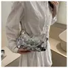 Bolso Cuadrado Pequeño de Cadena de Lentejuelas Plateadas Personalizado de Moda 2026 Versátil de Nicho de Gama Alta Bolso de Hombro
