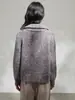 Suéter de punto con cremallera de cuello alto y estampado estilo coreano para mujer, principios de otoño 2026, cárdigan corto de punto holgado, chaqueta de estilo casual
