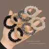 Goma de pelo Retro de Perlas Estilo Coreano, Pulsera Sencilla y Elegante, Diadema de Moda de Doble Uso, Anillo para el Cabello de Cristal, Dulce Accesorio para el Cabello