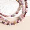 Jingde joyería pulsera de turmalina de colores de tres círculos 4 mm redonda multicolor pulsera de cuentas de colores para mujer productos terminados al por mayor