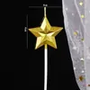Decoración para Pastel Árbol de Navidad 2025 con Deseos, Figura Tridimensional de Santa Claus, Vela de Estrella de Cinco Puntas, Lazo, Adorno para Insertar