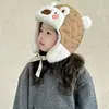 Gorro de Invierno Estilo Lei Feng de Conejo KT Unisex Engrosado Cálido Dibujos Animados Felpa Gorro Lindo con Orejas Protector de Viento para Niñas