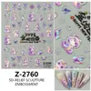Redanco nuevo caparazón repujado 5D morado claro linda serpiente enviar bendición pegatinas para arte de uñas pegatinas tridimensionales para uñas Z-2760
