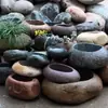 Vasinho estilo Zen vaso de pedrinhas vaso original suculenta íris gramado de dinheiro peixe de pedra aquário vaso criativo narciso tecido não tecido pintado