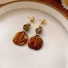Pendientes Irregulares con Degradado Retro Estilo Francés, Pendientes de Borla de Lujo Ligero y de Alta Gama, Diseño de Nicho, Exquisitos y Versátiles Accesorios para Orejas