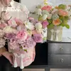 Cubo para Sujetar Tela de Cheongsam Florero Caja de Flores Flor Flor Ramo de Flores Cubo Plástico Impermeable Engrosado Poliéster Regalo