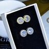 Brincos de diamante Mosan de imitação D-Color de 2 quilates clássicos Live Source Pacote completo de diamantes com brincos de oito corações e oito flechas para mulheres