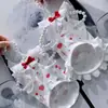 Ropa para Mascotas Ruitaer Falda con Tirantes Ropa con Aire Acondicionado Perro Pequeño Bichón Pomerania Fresas Lindas Falda para Casa Algodón Puro
