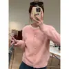 Cárdigan de Punto de Manga Larga con Cuello Redondo de Terciopelo Andy para Mujer, Suelto, Color Sólido, Prenda Exterior de Otoño