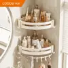 Estante de almacenamiento para baño Cabei, cesta triangular, instalación sin taladro, estante de almacenamiento para inodoro de baño, estante de esquina para ducha