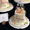 14.02 Dia dos Namorados Urso Sentado Decoração de Bolo Ornamento Guarda-chuva Pequeno Transparente Casal Confissão Decoração de Confeitaria de Feriado