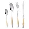 Vajilla de acero inoxidable transfronteriza de Amazon, cuchillo, tenedor y cuchara Creative Star Diamond Four Main Western Tableware, juego de cuchillo, tenedor y cuchara para carne