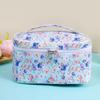 Bolsa de Cosméticos Personalizada, Bolsa de Cosméticos Cuadrada Floral Portátil, de Aspecto Elegante, Bolsa de Aseo de Gran Capacidad, Bolsa Portátil para Almacenamiento de Cuidado de la Piel