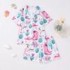 Exportación Transfronteriza Nuevo Conjunto de Pijama de Cuatro Estaciones para Niñas de Mediana Edad Shorts de Manga Corta Cárdigan Estampado Pijama Infantil