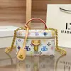 Bolsas Femininas Transfronteiriças 2026 Nova Bolsa de Maquiagem Estampada Bolsa Caixa Leve Luxo Ombro Único Transversal Pequena Quadrada Bolsa de Mão Texturizada