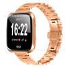 Compatible con Fitbit Versa/Versa2/Lite H Tipo Correa de acero inoxidable Hebilla de mariposa Correa de acero Correa de reloj