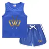 Chal de Verano para Niños 2023 Pantalones Cortos Calientes Camiseta Básica Casual Coreana Sudadera sin Mangas para Niños Absorbente de Sudor Color Caramelo