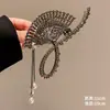 Grampo de Cabelo Rosa Artístico Retrô Primavera 2025 Metal Galvanizado Estilo Chinês Clipe de Tubarão Acessório de Cabelo Yiwu