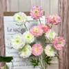 Flores Artificiais de Peônia de 6 Camadas para Decoração de Corredor de Casamento, Flores para Decoração de Salão de Casamento, Flores Artificiais de Plástico Arranjo de Flores DIY