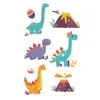 Adesivos de Tatuagem Coloridos Luminosos de Vulcão de Dinossauro à Prova d'Água e à Prova de Suor de Longa Duração Desenho Animado Fofo Diversão Infantil Maquiagem de Braço Masculina e Feminina