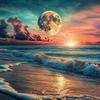 Exclusivo Transfronterizo Nuevo Pintura de Diamantes 5D Playa Luna Pintura Decorativa Hecho a Mano DIY Kit de Material de Diamantes Pintura de Diamantes Redondos