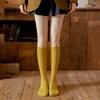 Calcetines hasta la pantorrilla para mujer, estilo retro preppy de otoño e invierno, extendidos, engrosados, cálidos, calcetines de compresión, calcetines JK de moda