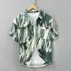 Camisa de Manga Corta Estampada Tie-dye Japonés de Verano para Hombre, Moda Artística Holgada Casual, Chaqueta de Alta Gama para Hombre