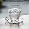 Taza de Té Martillada de Vidrio Estilo Japonés Kung Fu Taza de Té Juego de Té Taza para Té Sake con Platillo Café Vino Blanco Taza Sombrero de Bambú