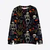 Moletom Casual Masculino Gola Redonda Manga Longa Estampado 3D Halloween Abóbora Fantasma Europeu e Americano Amazon Transfronteiriço Moletom Masculino e Feminino