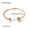 2023 nueva moda red roja diseño viento INS pulsera de bola abierta de acero inoxidable chapado en oro de 18k joyería al por mayor