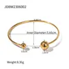Design de Alta Qualidade, Nova Tendência, Estilo Celebridade da Internet, Estilo Ins, Pulseira Aberta de Esfera Banhada a Ouro 18K em Aço Inoxidável, Joias para Atacado