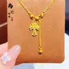 Tienda de Oro Mismo Estilo Arena Dorada Hielo Triturado Brillante Colgante Cruzado Collar Exquisito Borla de Cuentas Disco Cadena para Clavícula Venta al por Mayor