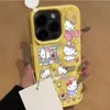 Funda con Patrón de Meteorito de Fresa Kitty para Apple 17, iPhone 16 Pro, 15/14, 13/12, Silicona Antigolpes