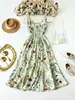 Vestido tipo camisola europeo y americano de AliExpress Amazon con estampado floral colorido y escote en V adelgazante