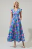 Vestido largo sin mangas con estampado floral de moda de marca independiente para mujer, nuevo estilo de vacaciones en la playa de verano 2025 para mujer