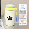 Taza isotérmica de doble boca con estampado de gatito y pez, suave y linda, transfronteriza, con cordón, adecuada para estudiantes, para ir al trabajo y para el coche, portátil y fácil de llevar