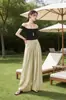 Pantalones Plisados Moda Casual Pantalones de Pierna Ancha Pantalones Largos Fluidos Artísticos Textura Plisada Pantalones Adelgazantes de Largo hasta el Suelo Pantalones Adelgazantes Personalizados para Mujer
