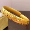 Pulsera de Lluvia de Meteoros Shajin de Vietnam Estrellas del Cielo Latón Chapado en Oro Dragón y Fénix Chengxiang Pulsera Abierta Suministro Directo de Fábrica Tienda de Oro