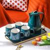 Juego Moderno Simple de Cerámica para Agua Hervidor de Agua Fría Esmeralda Sala de Estar Hogar Juego de Tazas Hervidor Regalo de Inauguración de Casa