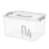Caja de almacenamiento portátil transparente de gran capacidad, gruesa, para guardar juguetes, aperitivos y ropa.