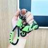 Llavero con forma de motocicleta estéreo de dibujos animados, colgante creativo para coche, llavero para estudiante masculino, mochila escolar, regalo pequeño