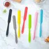 Espátula longa de silicone com núcleo de aço tudo incluído tamanho pequeno uma espátula de geleia queijo beijador de manteiga faca de espalhar bolo