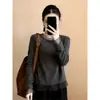 Camiseta interior de malla estilo francés, elegante, de cuello alto medio, para mujer, corte ajustado, manga larga, otoño/invierno, adecuada para el trabajo, y una capa interior elegante