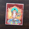 Pintura thangka dorada pintada a mano con arena de cinabrio Buda de la vida Ben Huang Caishen Zakilam núcleo de pintura thangka de vida pasada y presente