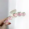 Presilha de Cabelo Rosa Candy Transparente Pêssego Feminina Presilha Tubarão Acessórios de Cabelo Presilha de Cabelo Pêssego Presilha de Cabelo de Menina Presilha de Cabelo